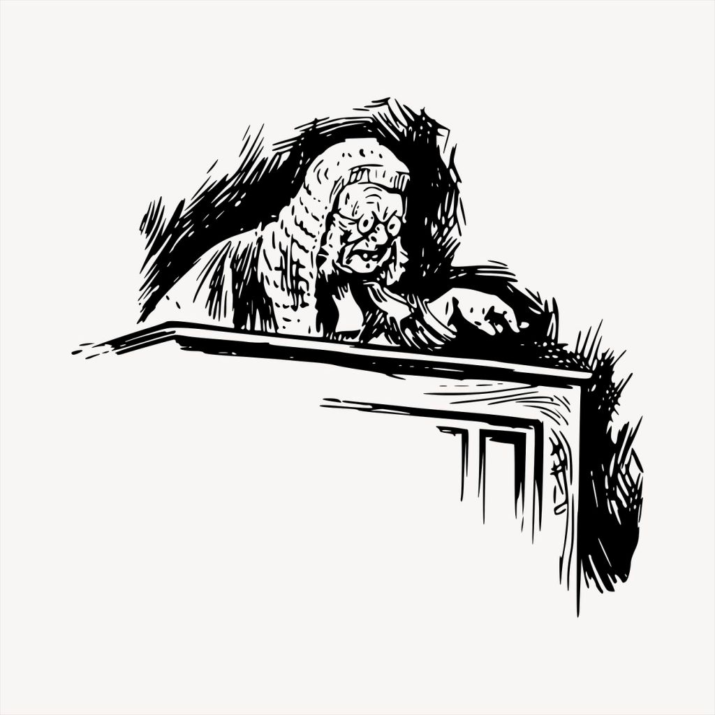 Judge clipart, vintage hand